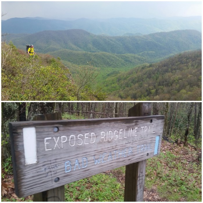 Maybe those ominous clouds should've led us to choose the blue blazes...