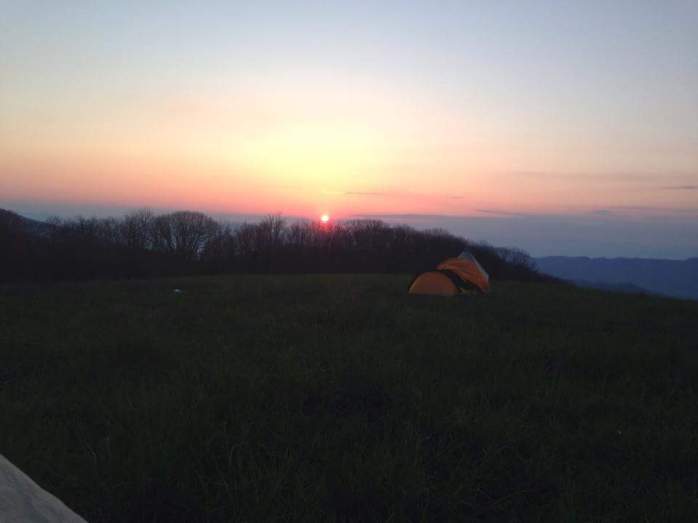 Sun rises over Max Patch
