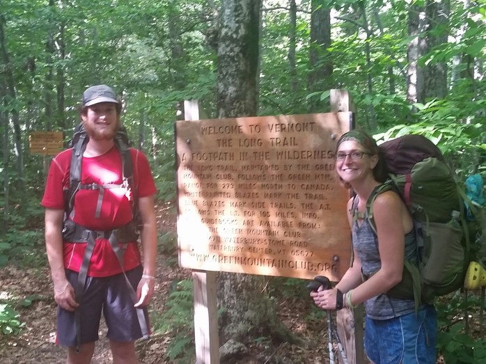 The beginning of the Long Trail at the MA / VT line.