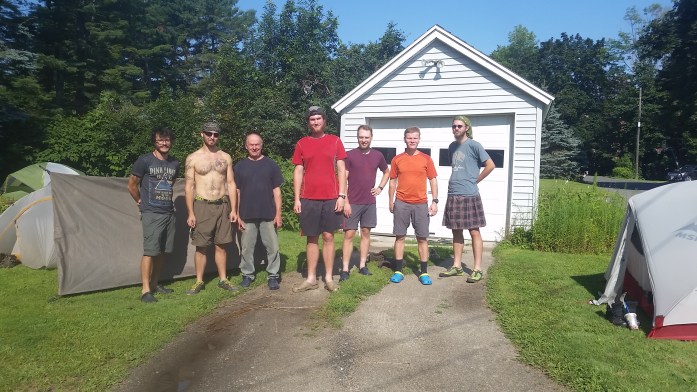 Tom Lavardi (blue shirt, next to BigFoot) and a group of very happy hikers. Thanks for everything, Tom!!!