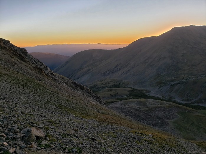 Sunrise behind Mt Belford